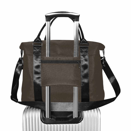 Dark Taupe Brown Weekender Luggage Bag with Adjustable Shoulder Strap