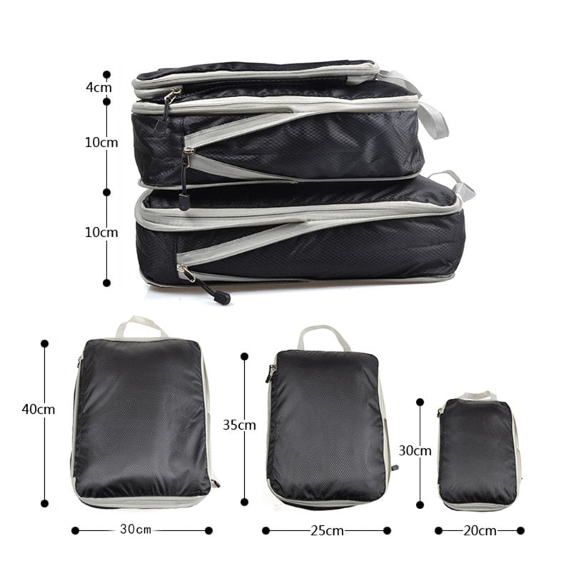 Compressible storage bag set - Three-piece Compression Packing Cube