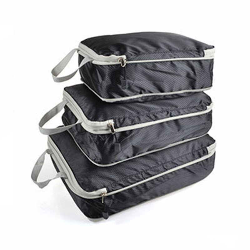 Compressible storage bag set - Three-piece Compression Packing Cube